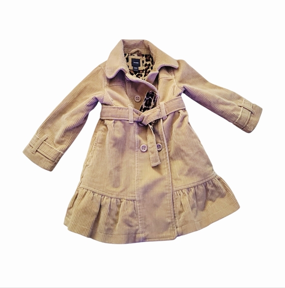 GAP Other - Baby Gap Tan Corduroy & Leopard Print Lined Trench Coat Size 2T